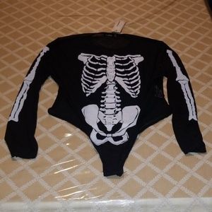 Boohoo Plus Mesh Bones Print BodySuit 20
